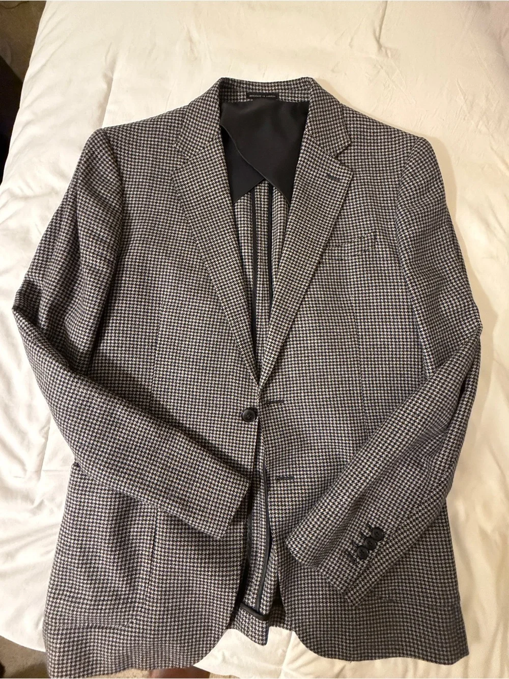 Reiss Black & White Houndstooth Blazer